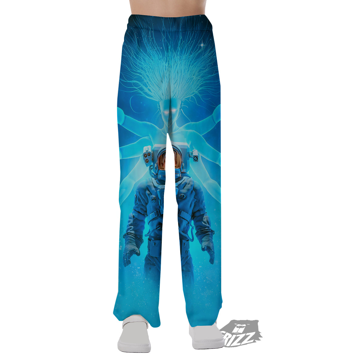 Astronaut And Female Alien Print Pajama Pants-grizzshop