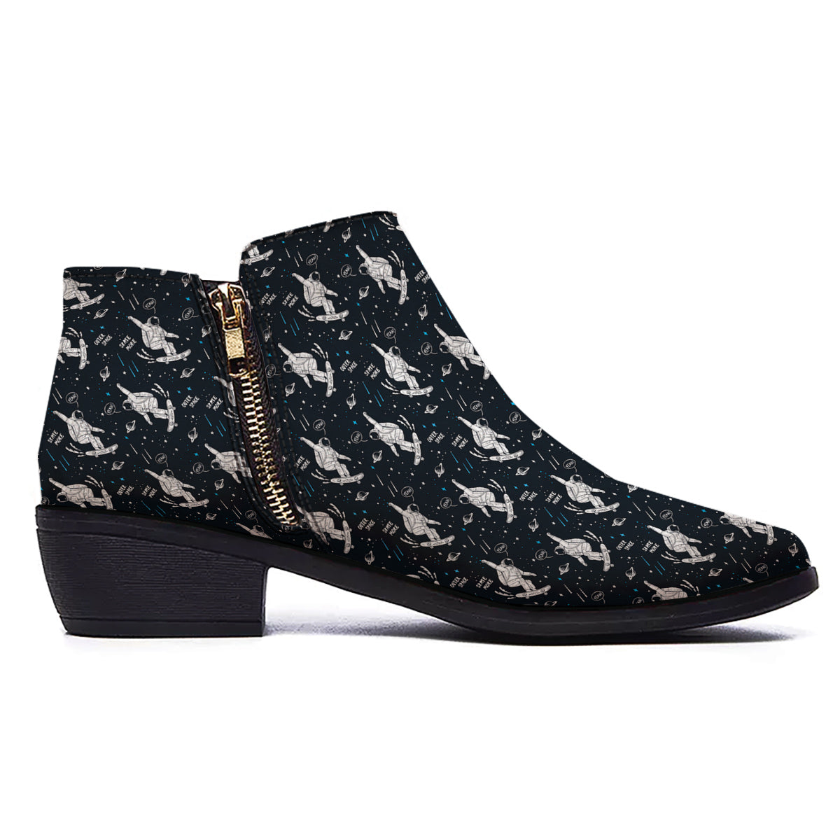 Astronaut Cute Print Pattern Ankle Boots-grizzshop