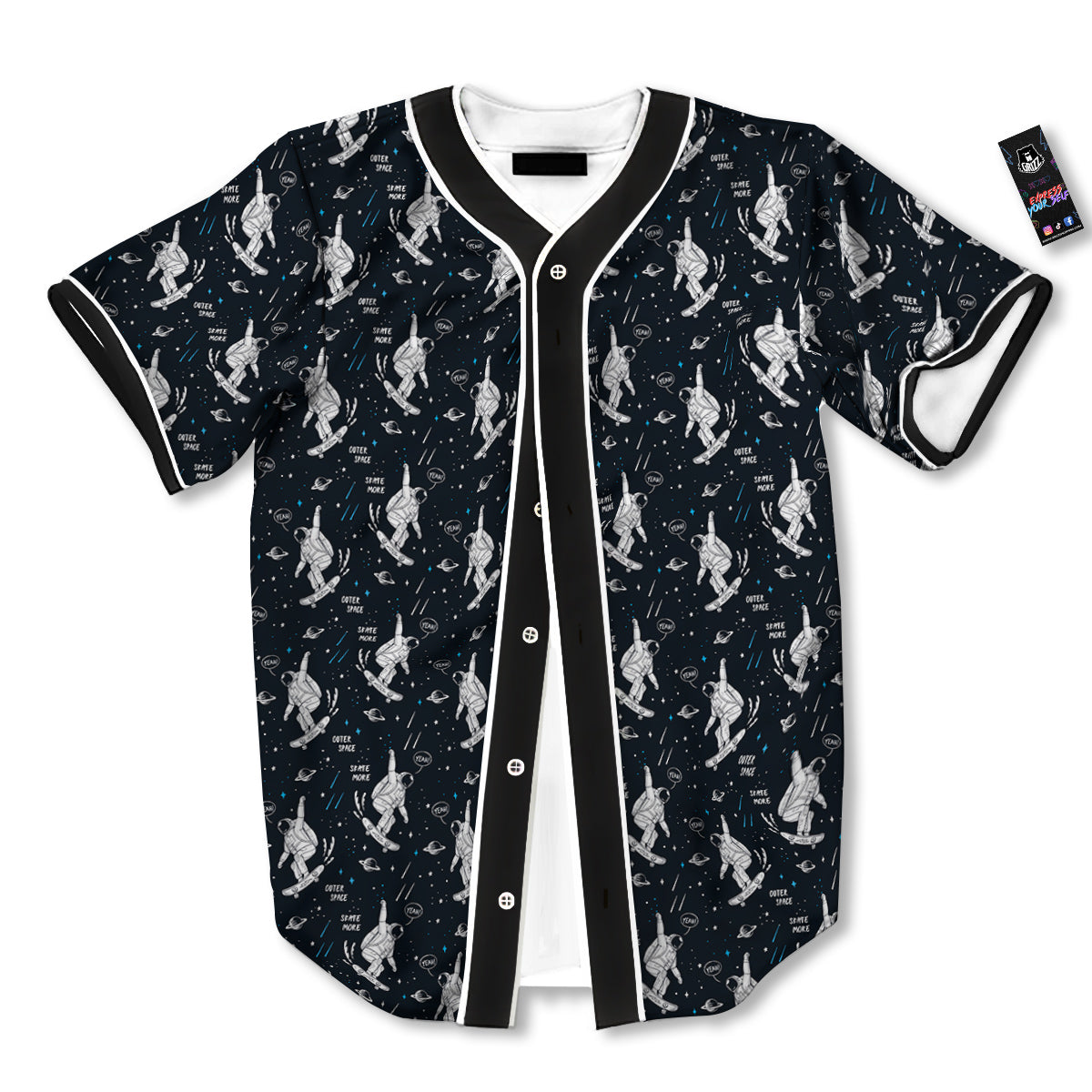 Astronaut Cute Print Pattern Baseball Jersey-grizzshop