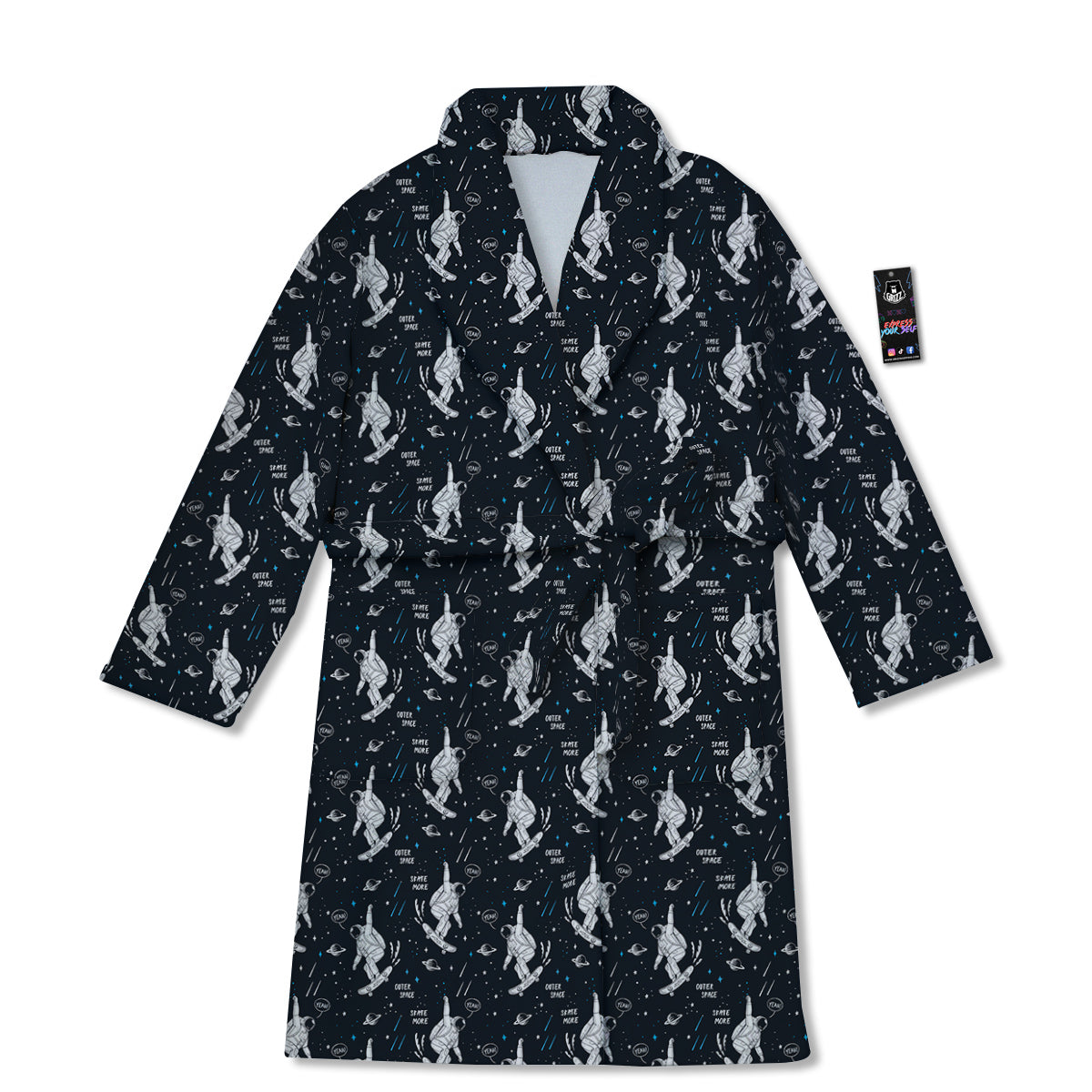 Astronaut Cute Print Pattern Bathrobe-grizzshop