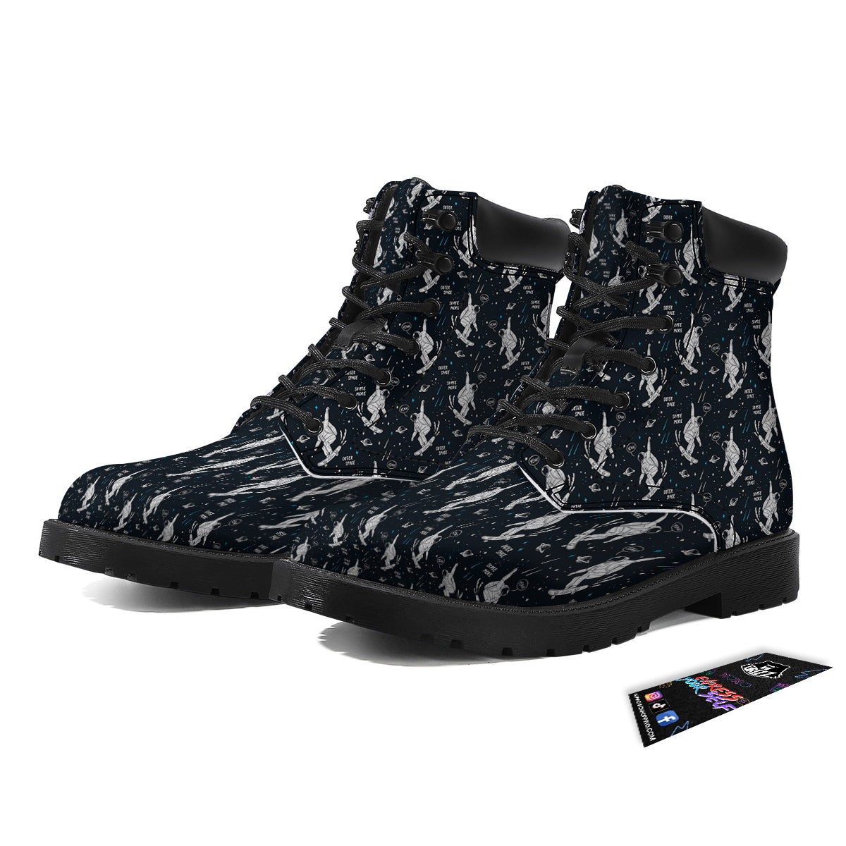 Astronaut Cute Print Pattern Boots-grizzshop