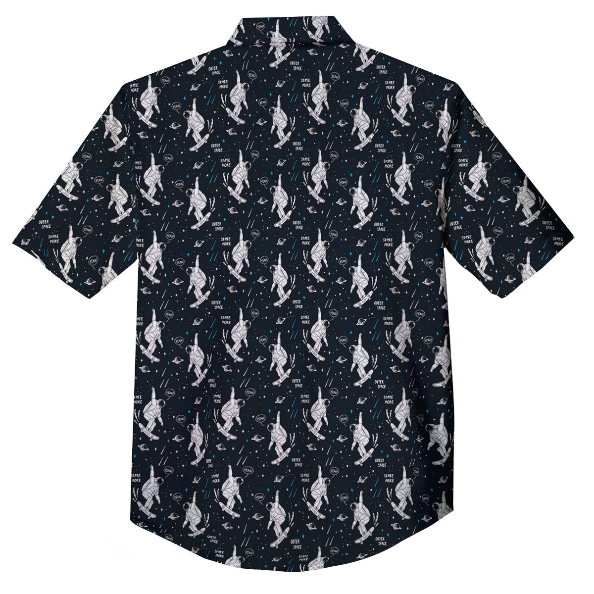 Astronaut Cute Print Pattern Button Up Shirt-grizzshop
