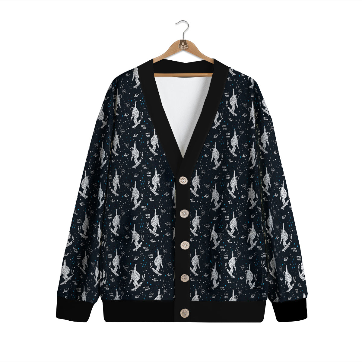Astronaut Cute Print Pattern Cardigan-grizzshop