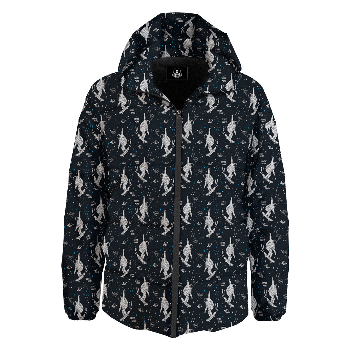 Astronaut Cute Print Pattern Down Jacket-grizzshop