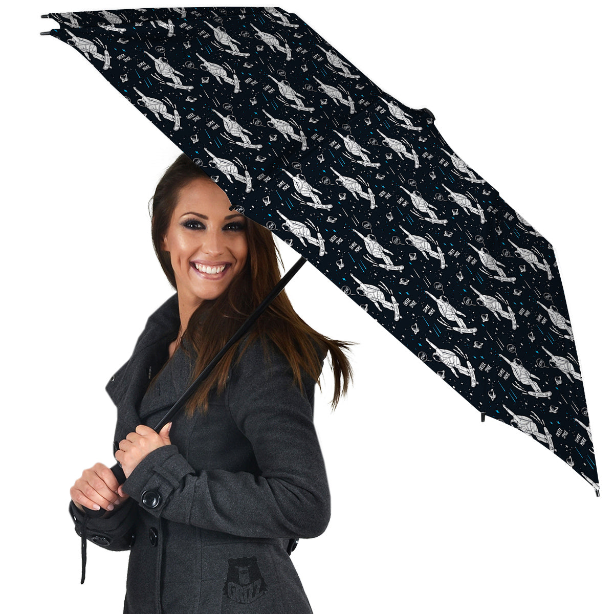Astronaut Cute Print Pattern Umbrella-grizzshop
