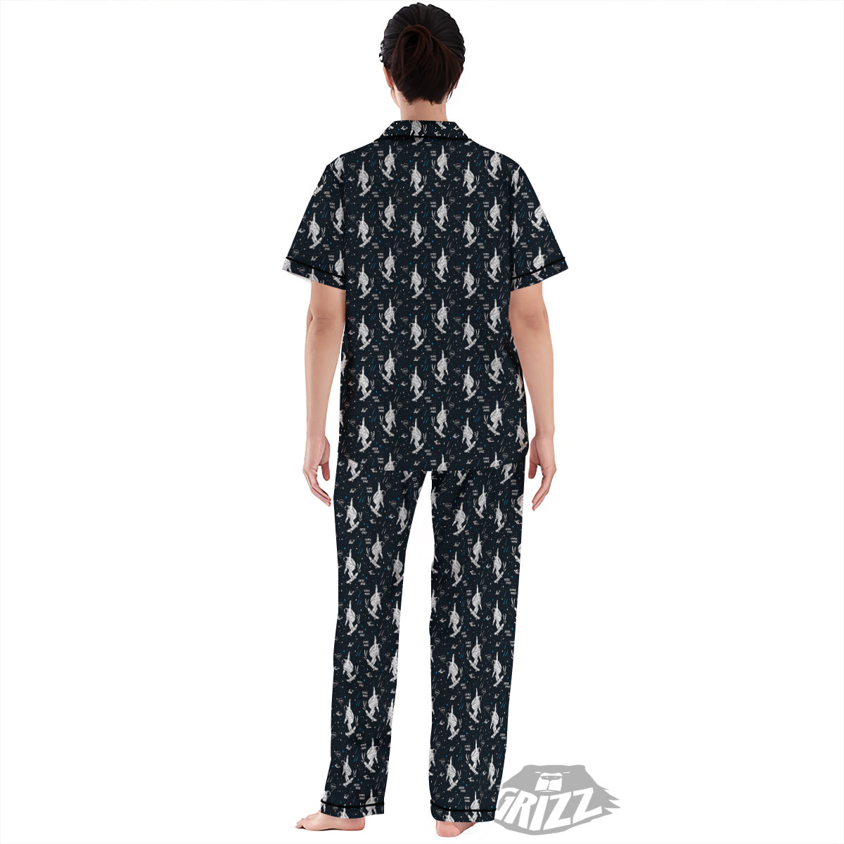 Astronaut Cute Print Pattern Women's Pajamas Set-grizzshop