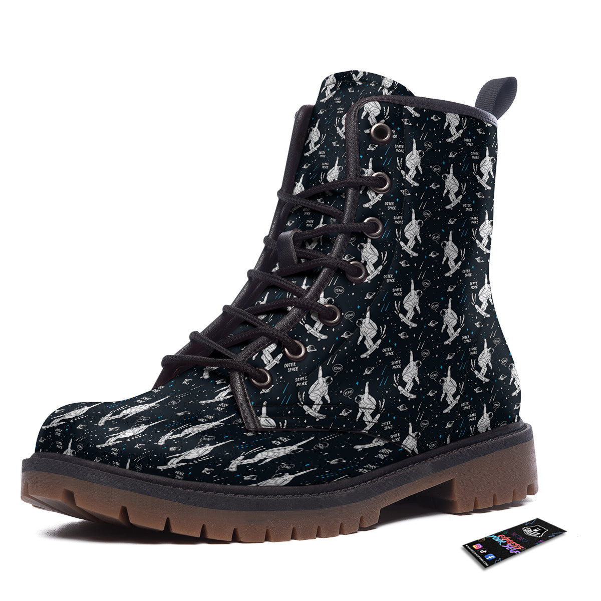 Astronaut Cute Print Pattern Work Boots-grizzshop