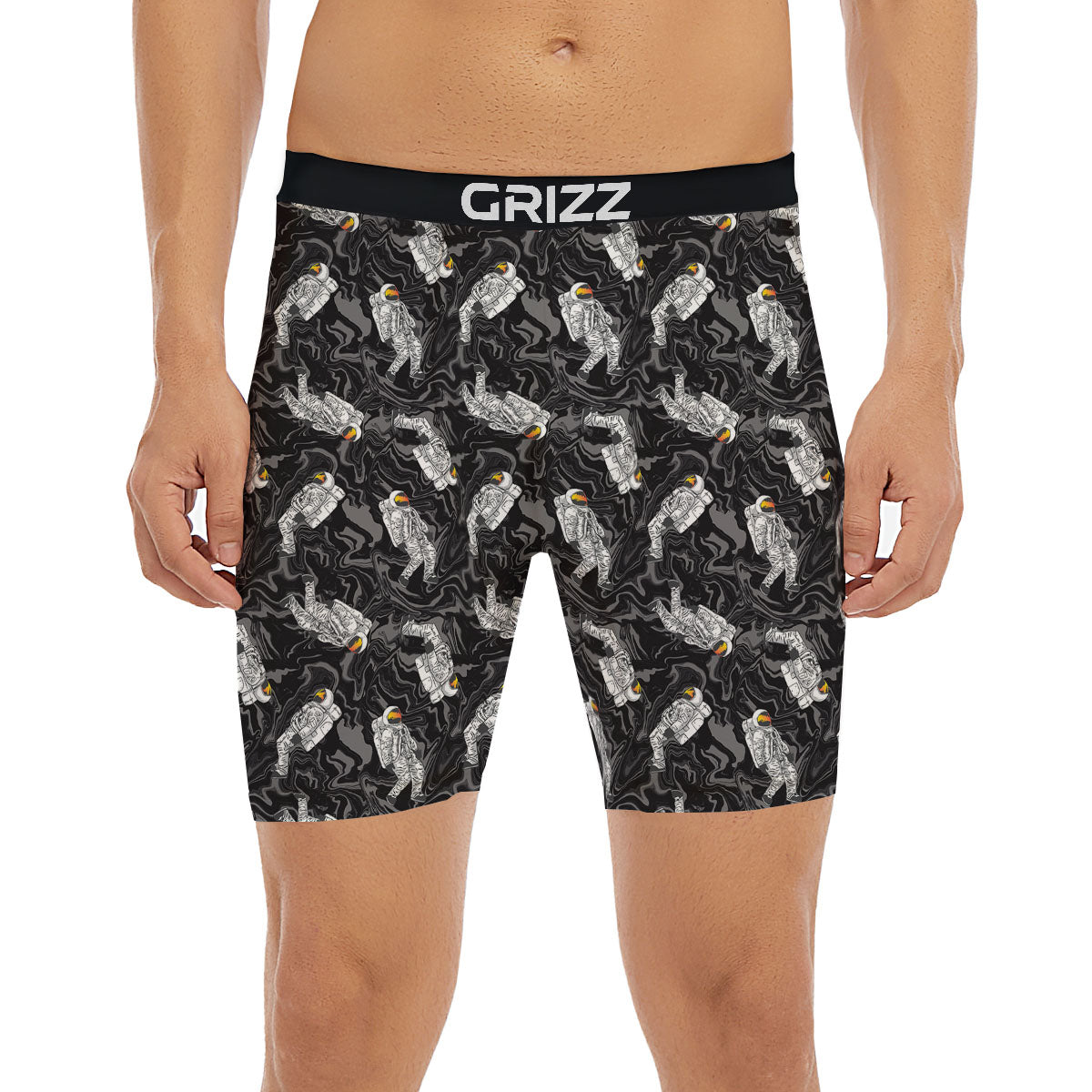 Astronaut Floating In Space Print Boxer Briefs-grizzshop