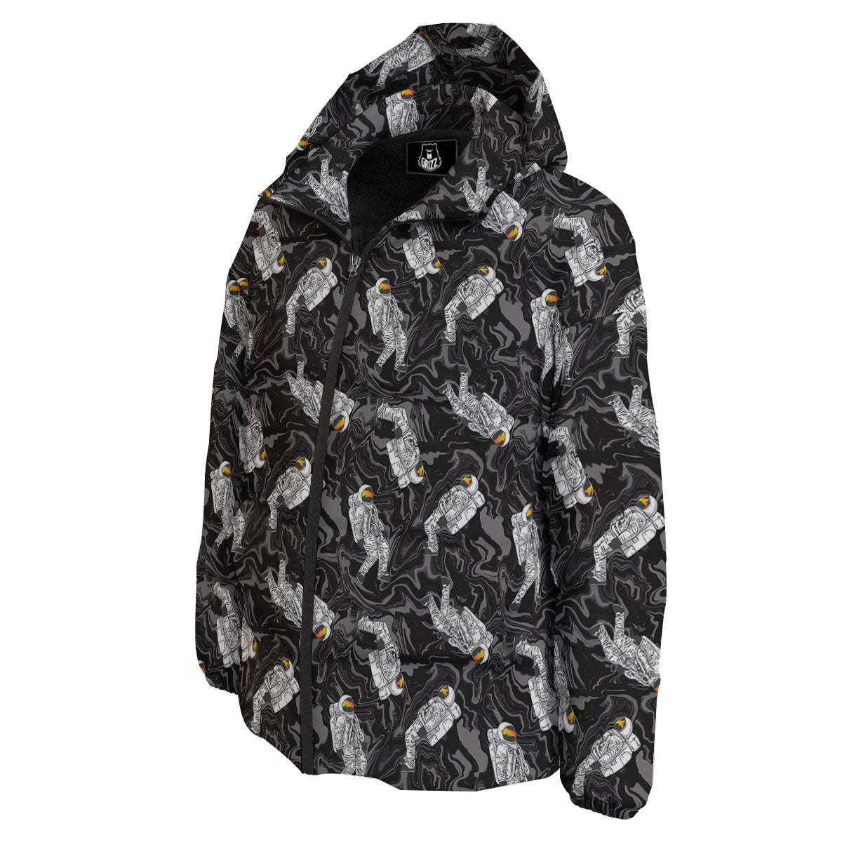 Astronaut Floating In Space Print Down Jacket-grizzshop