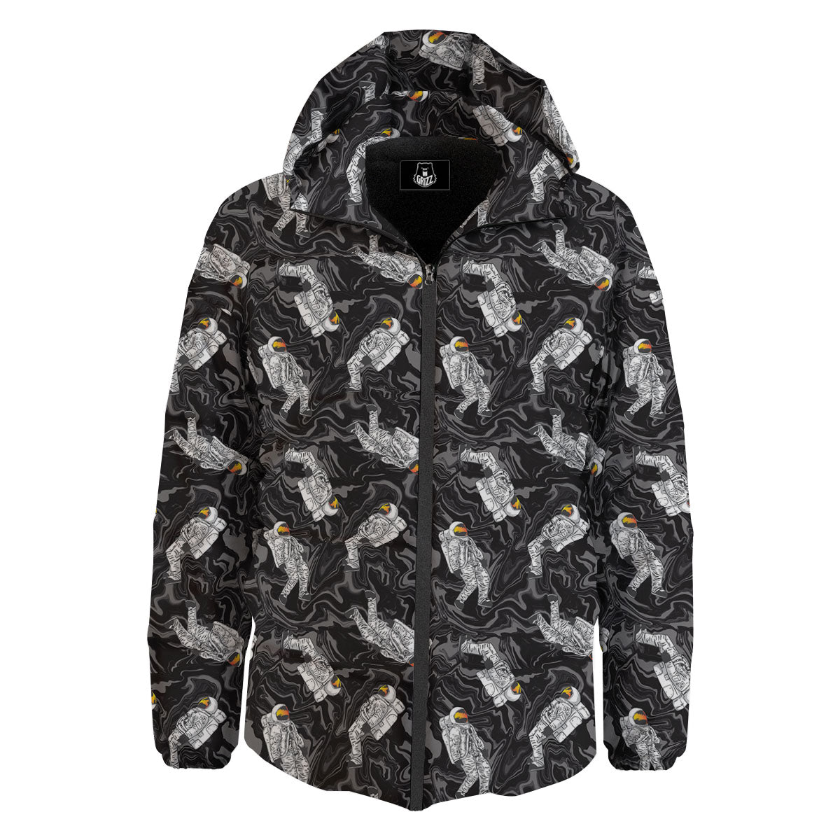 Astronaut Floating In Space Print Down Jacket-grizzshop