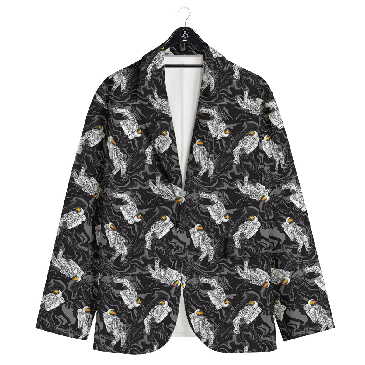 Astronaut Floating In Space Print Men's Sport Coat-grizzshop