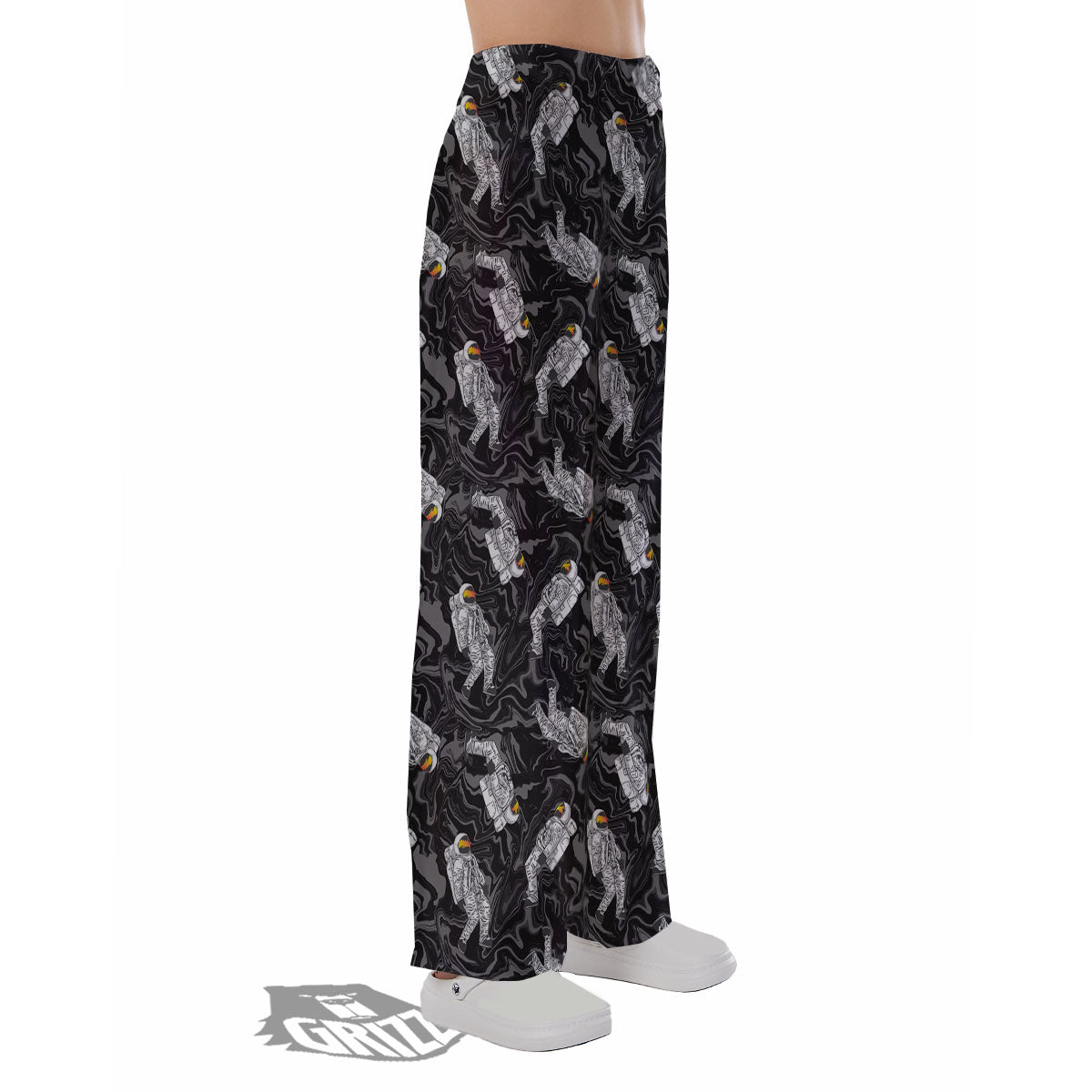Astronaut Floating In Space Print Pajama Pants-grizzshop