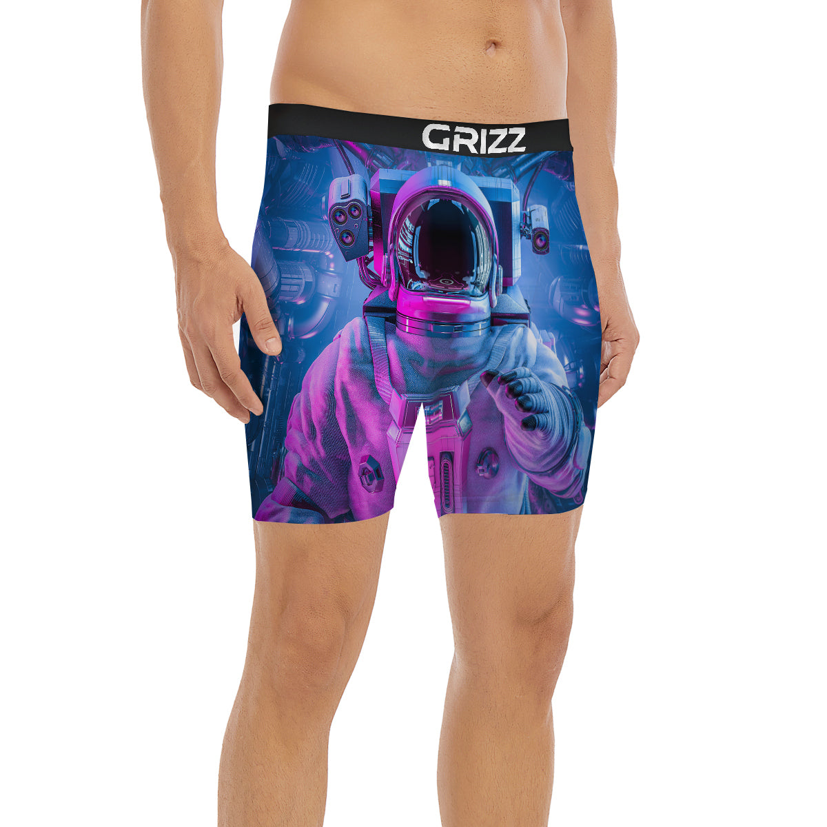 Astronaut Futuristic Print Boxer Briefs-grizzshop