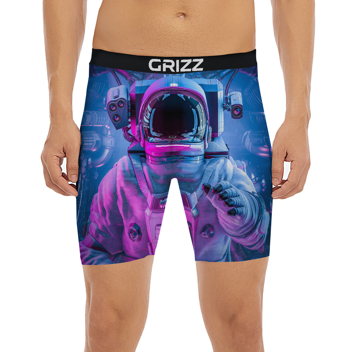 Astronaut Futuristic Print Boxer Briefs-grizzshop
