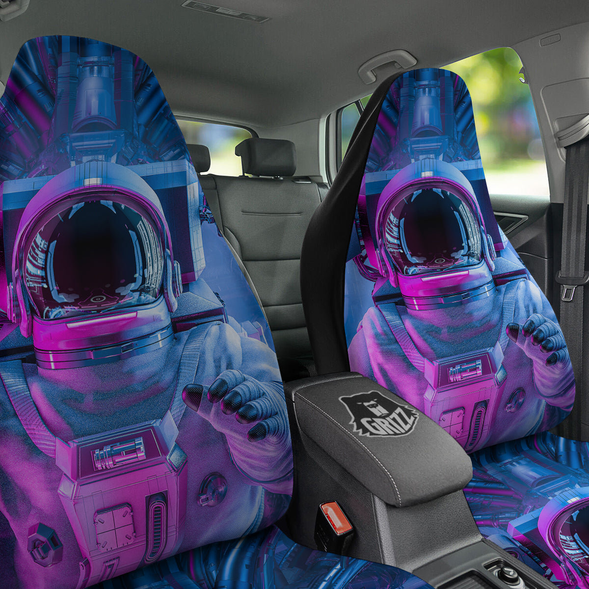 Astronaut Futuristic Print Car Seat Covers-grizzshop