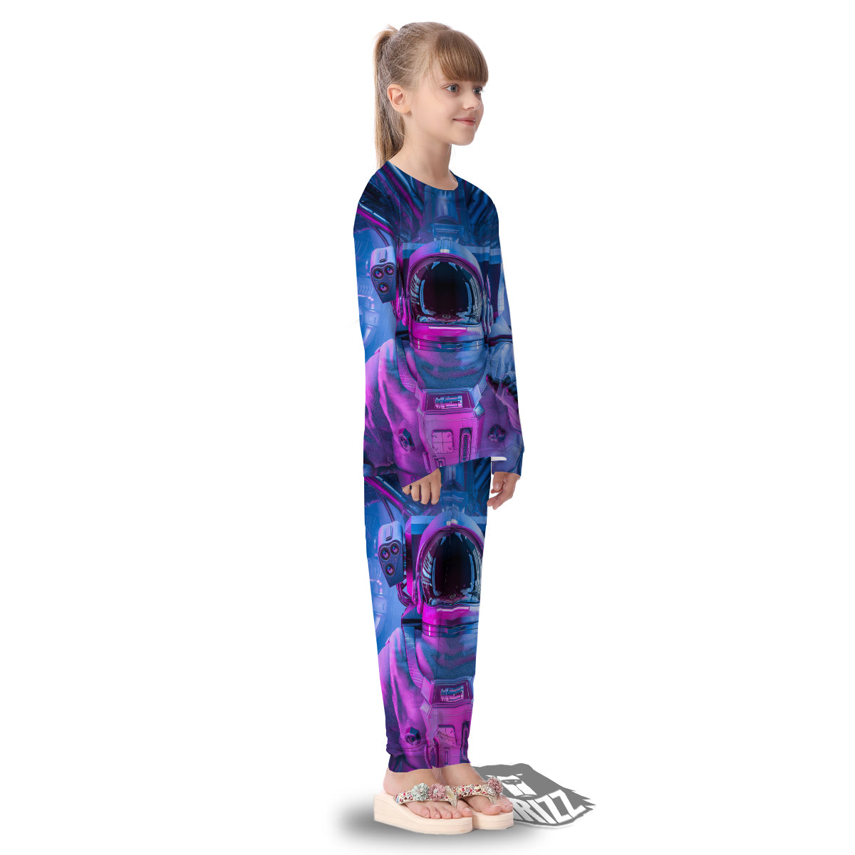 Astronaut Futuristic Print Kid's Pajamas-grizzshop