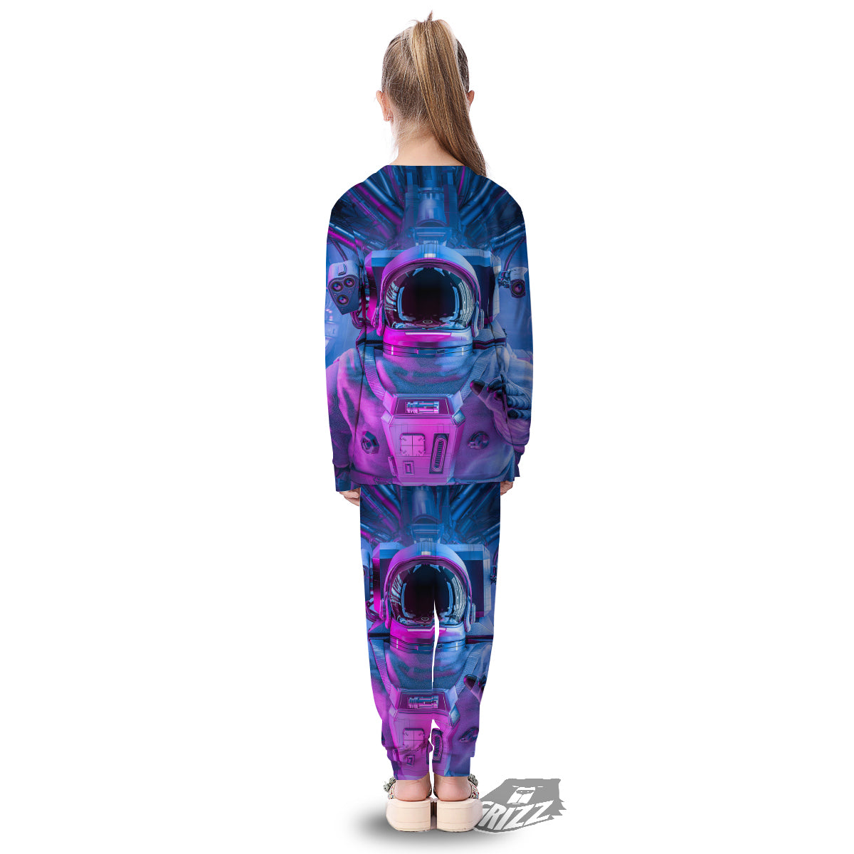 Astronaut Futuristic Print Kid's Pajamas-grizzshop