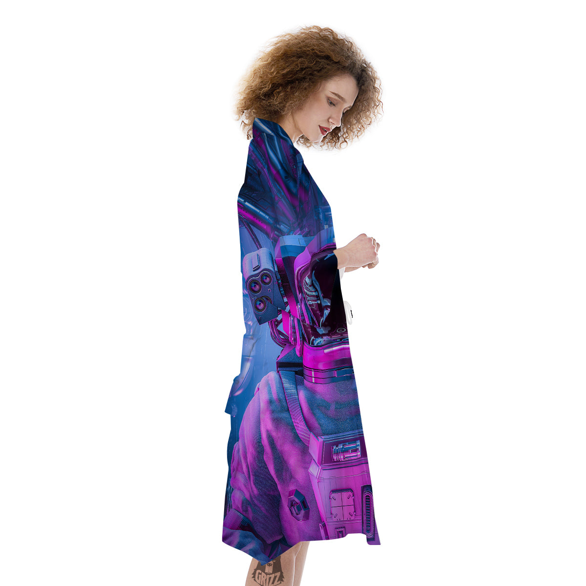 Astronaut Futuristic Print Kimono-grizzshop