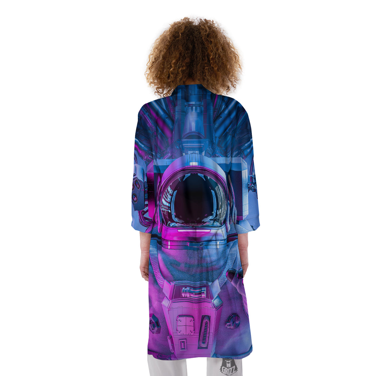 Astronaut Futuristic Print Kimono-grizzshop
