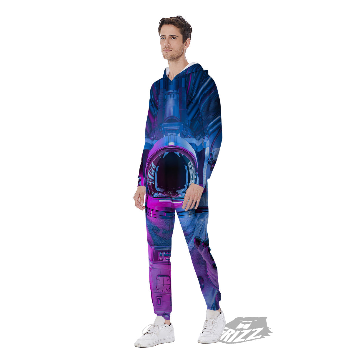 Astronaut Futuristic Print Men's Jumpsuit-grizzshop