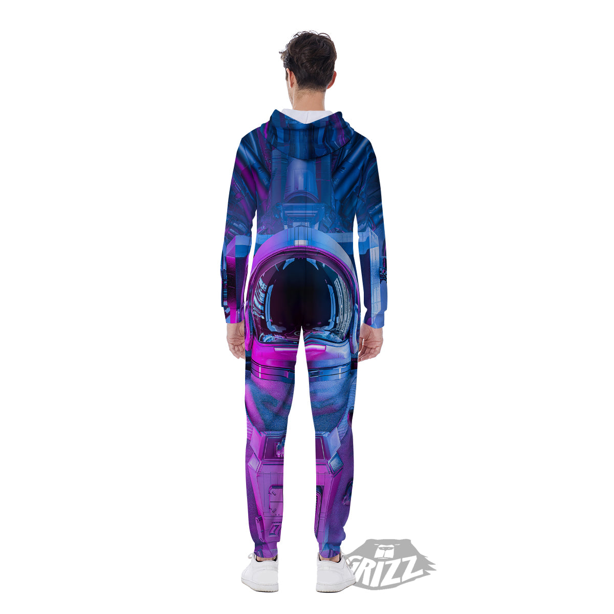 Astronaut Futuristic Print Men's Jumpsuit-grizzshop