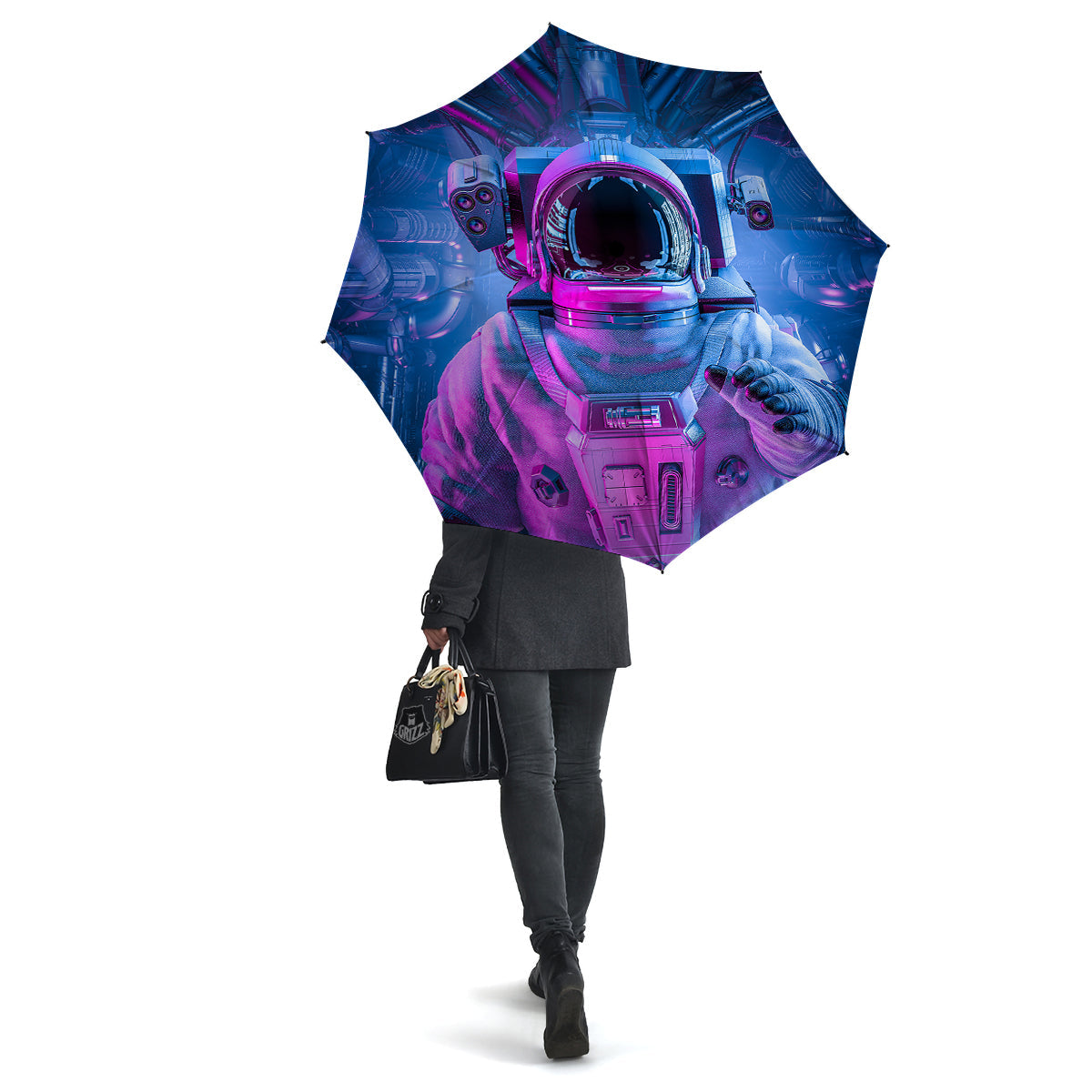 Astronaut Futuristic Print Umbrella-grizzshop