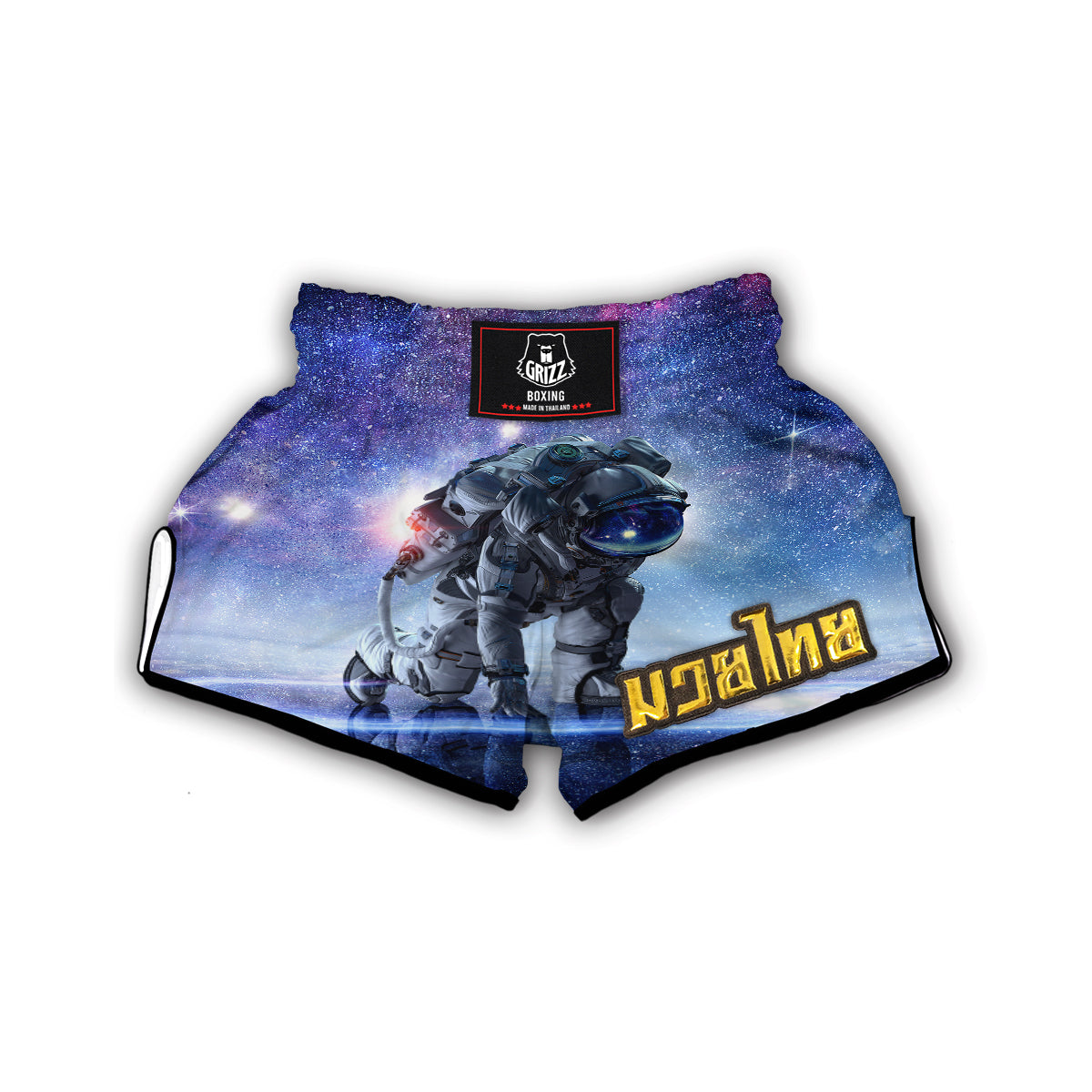 Astronaut Galaxy Space Print Muay Thai Boxing Shorts-grizzshop