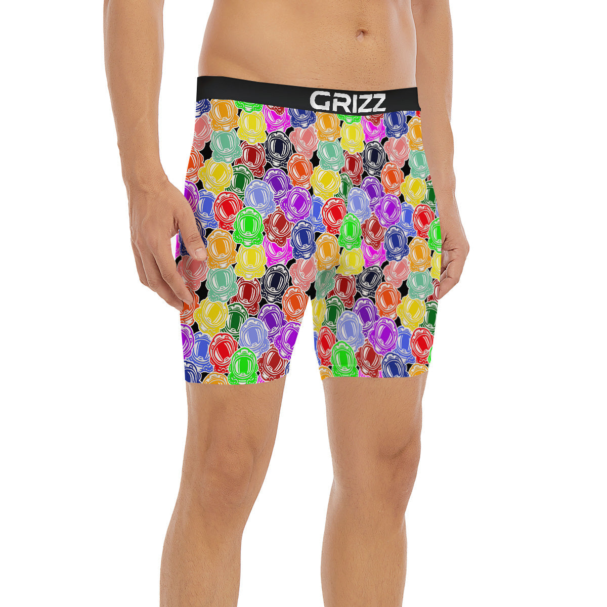 Astronaut Helmet Colorful Print Pattern Boxer Briefs-grizzshop