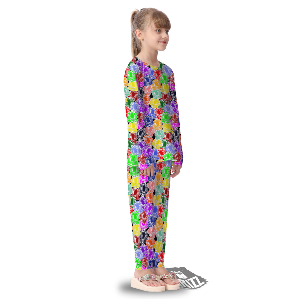 Astronaut Helmet Colorful Print Pattern Kid's Pajamas-grizzshop