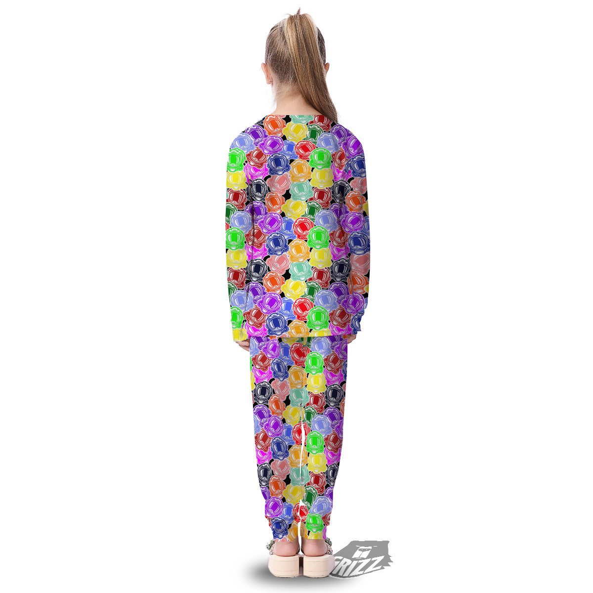 Astronaut Helmet Colorful Print Pattern Kid's Pajamas-grizzshop