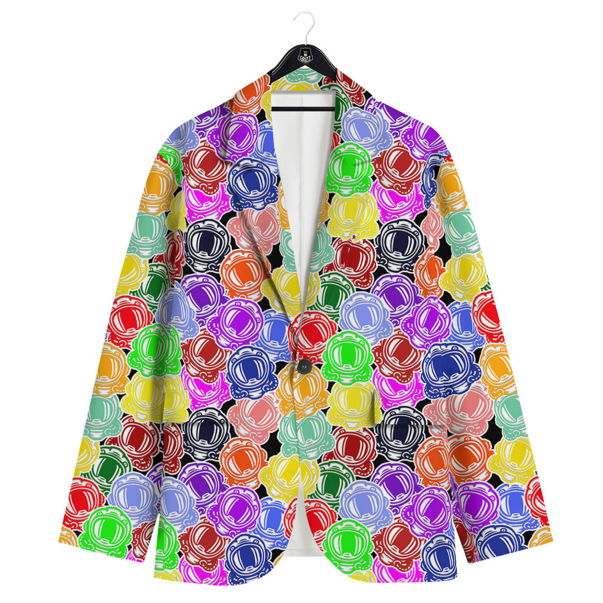 Astronaut Helmet Colorful Print Pattern Men's Sport Coat-grizzshop