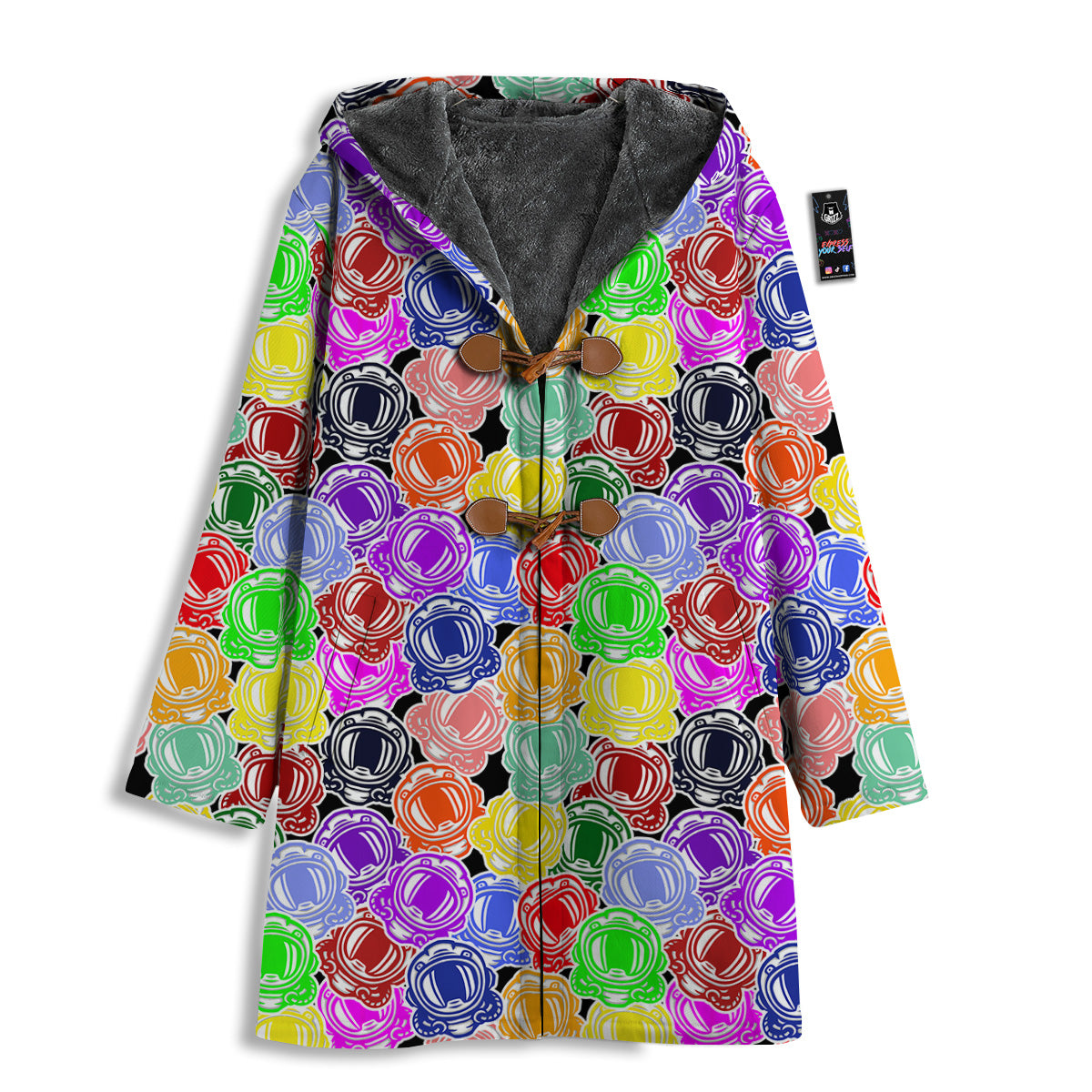 Astronaut Helmet Colorful Print Pattern Men's Windbreaker Jacket-grizzshop