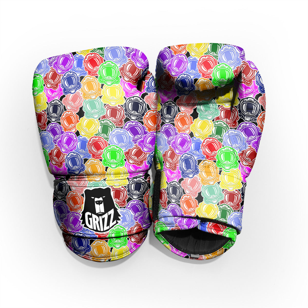 Astronaut Helmet Colorful Print Pattern Pro Boxing Glove