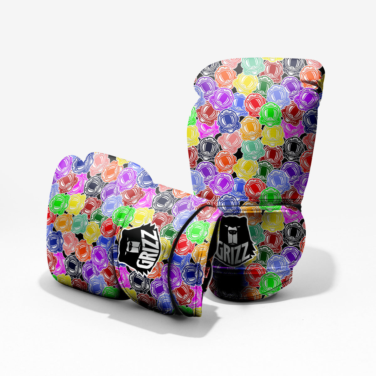 Astronaut Helmet Colorful Print Pattern Pro Boxing Glove