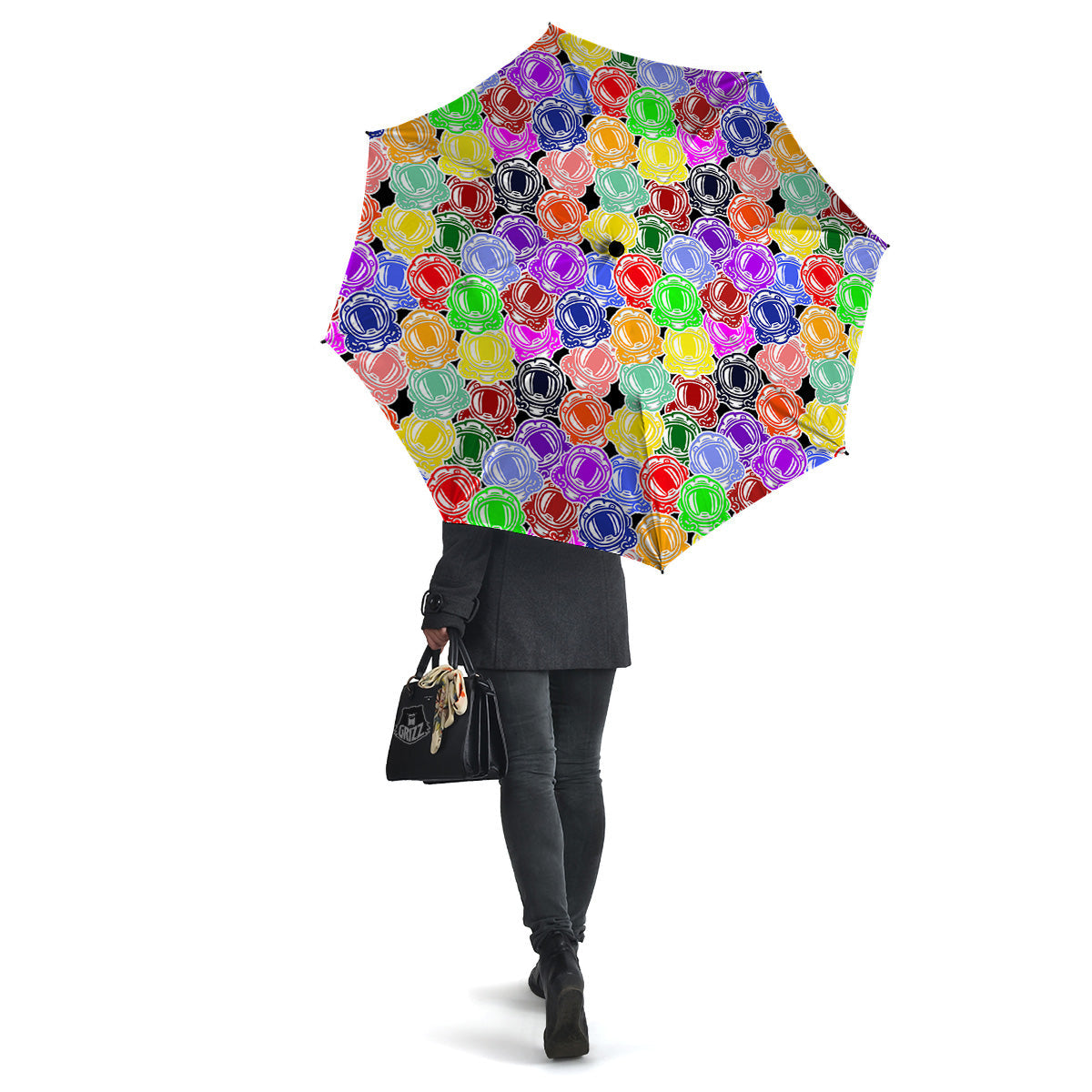 Astronaut Helmet Colorful Print Pattern Umbrella-grizzshop