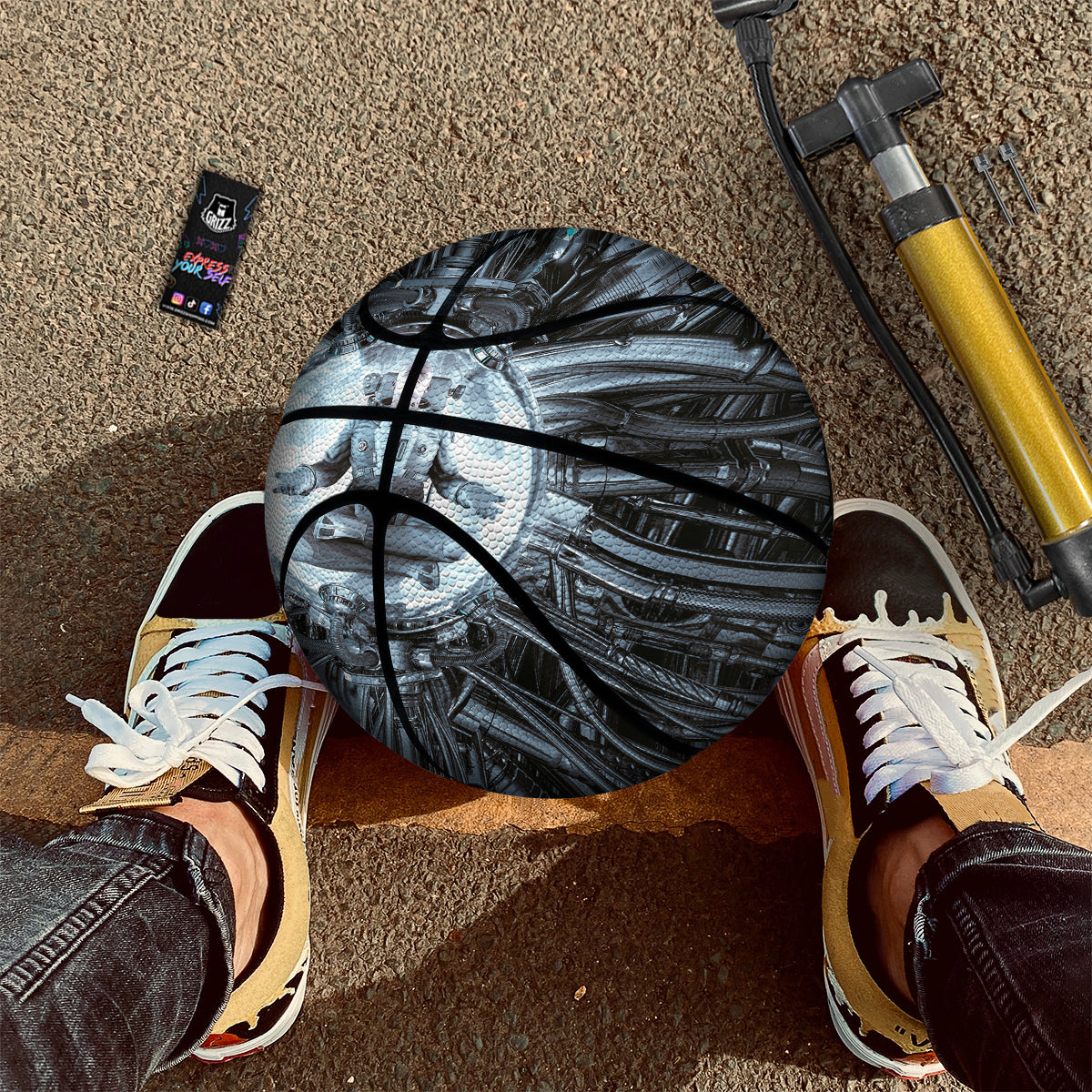 Astronaut In Machine Print Basketball-grizzshop
