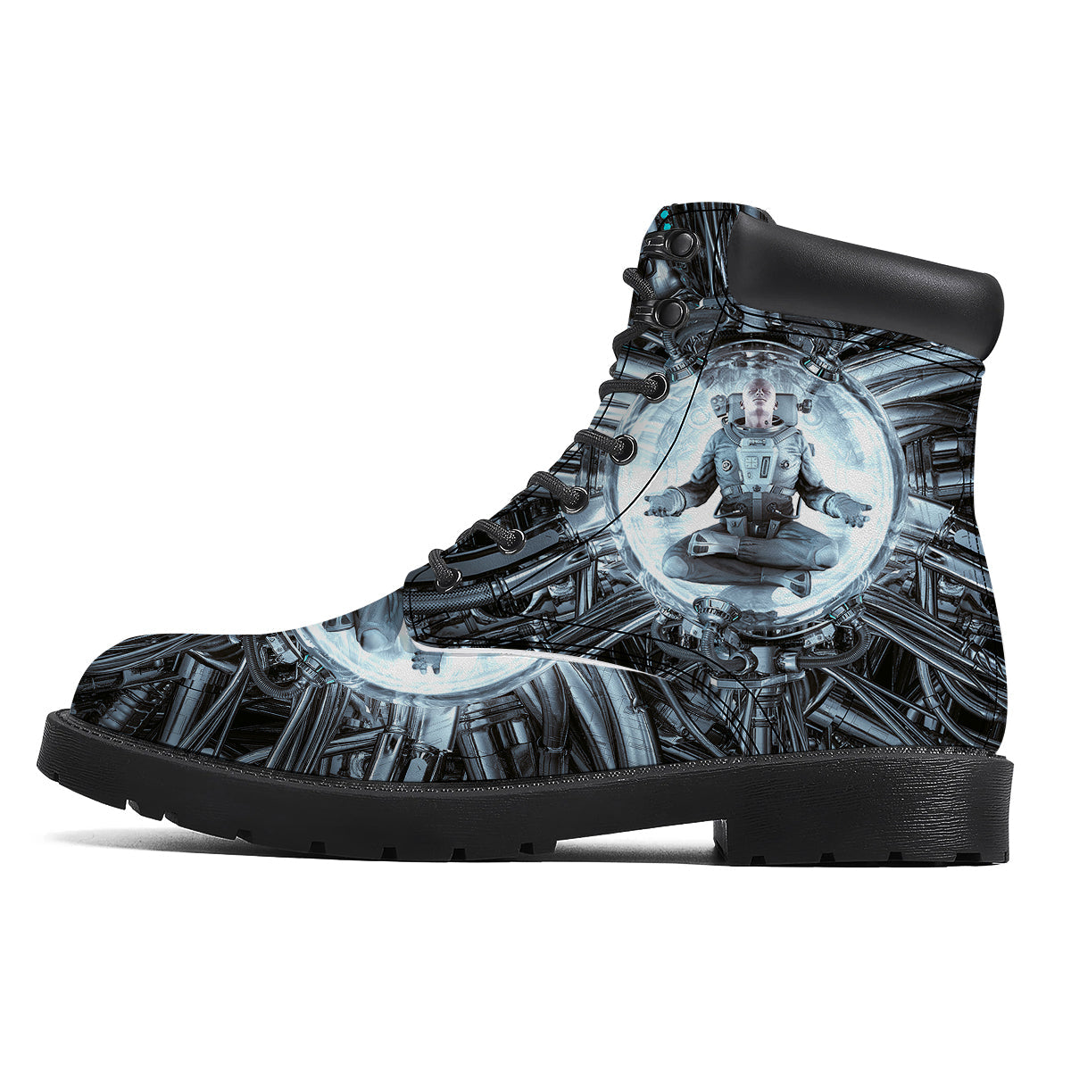 Astronaut In Machine Print Boots-grizzshop