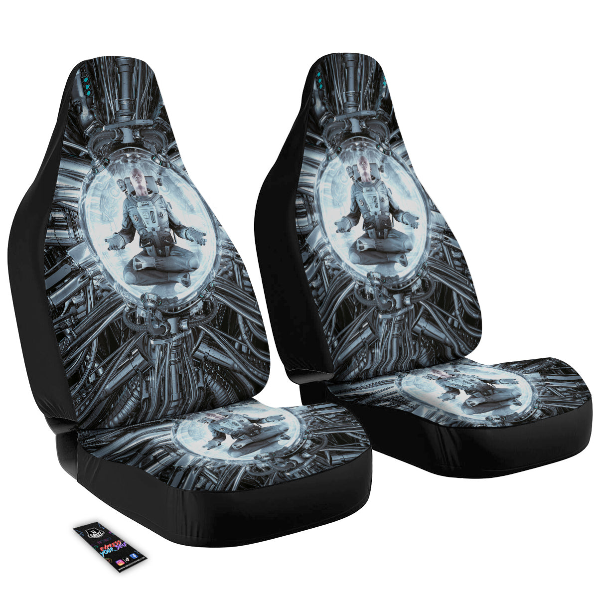 Astronaut In Machine Print Car Seat Covers-grizzshop