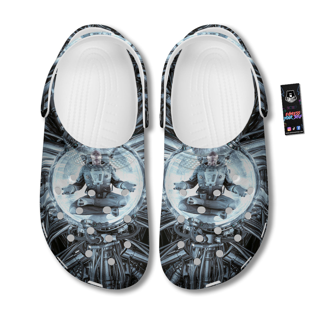 Astronaut In Machine Print Clog-grizzshop