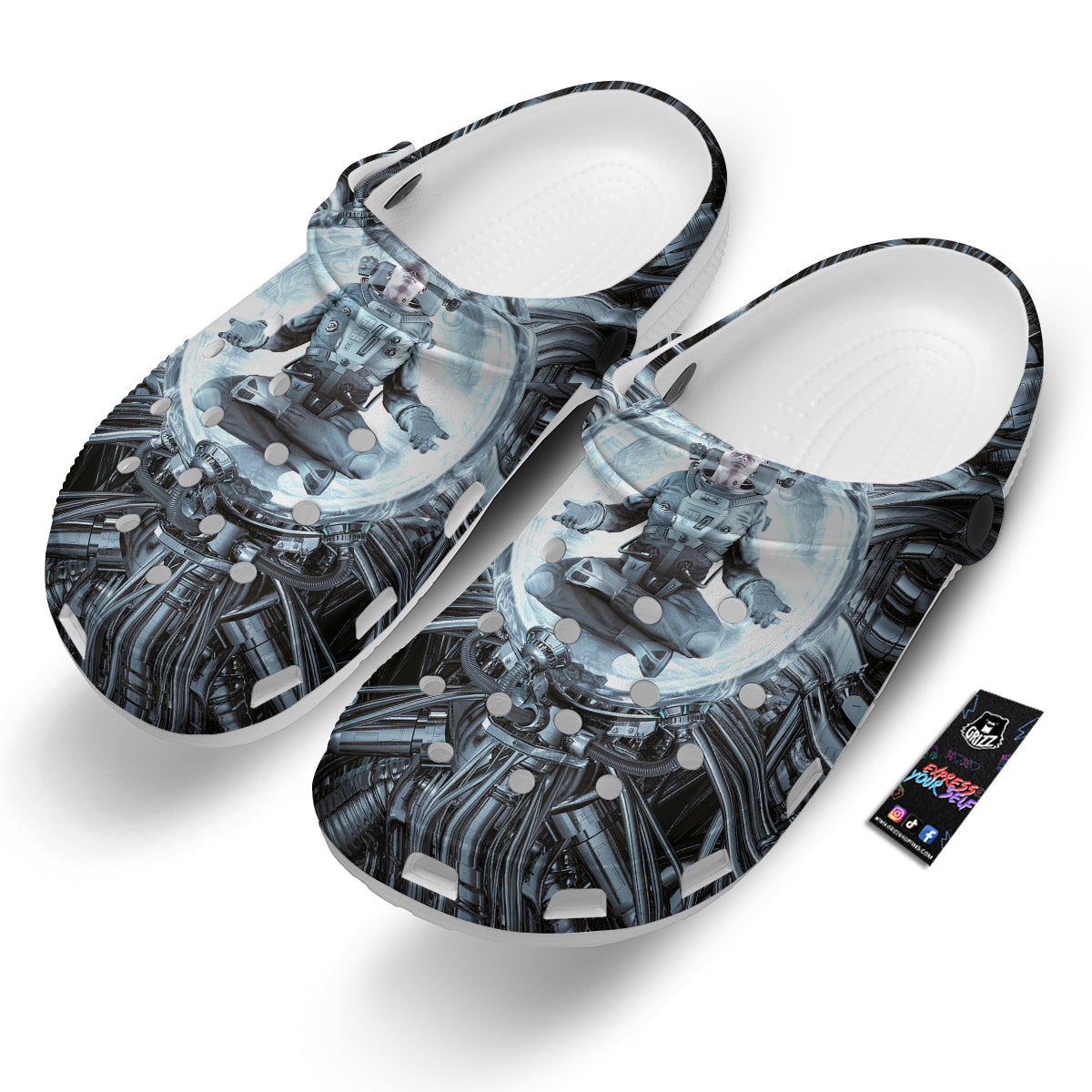 Astronaut In Machine Print Clog-grizzshop