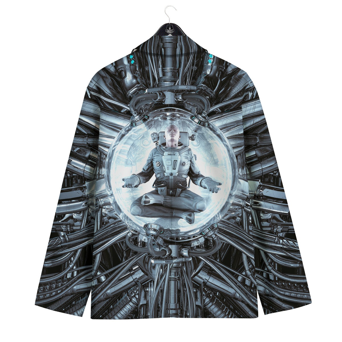 Astronaut In Machine Print Men's Sport Coat-grizzshop