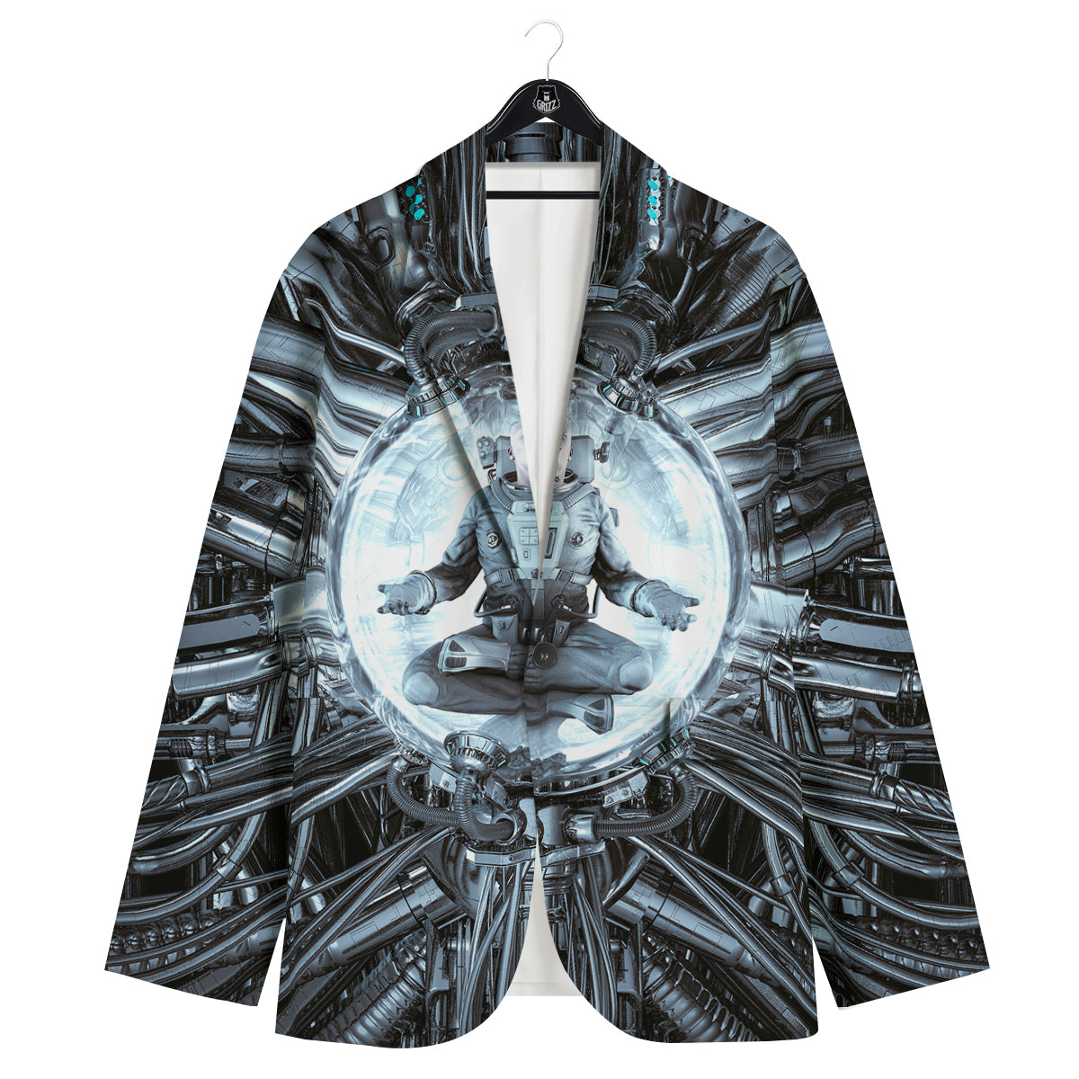 Astronaut In Machine Print Men's Sport Coat-grizzshop