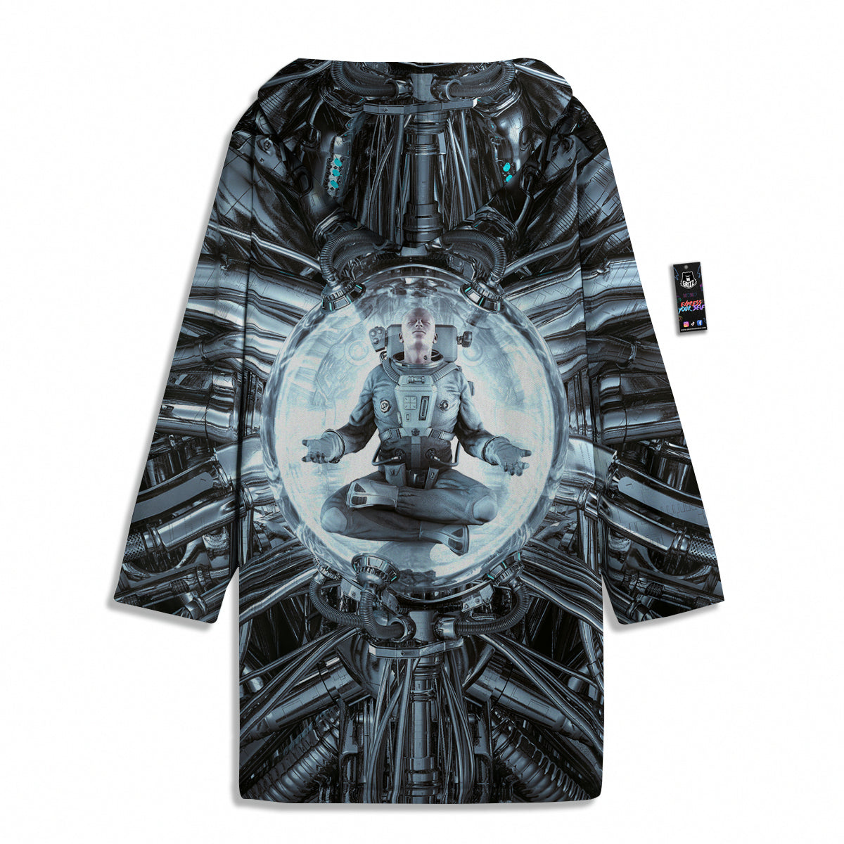 Astronaut In Machine Print Men's Windbreaker Jacket-grizzshop