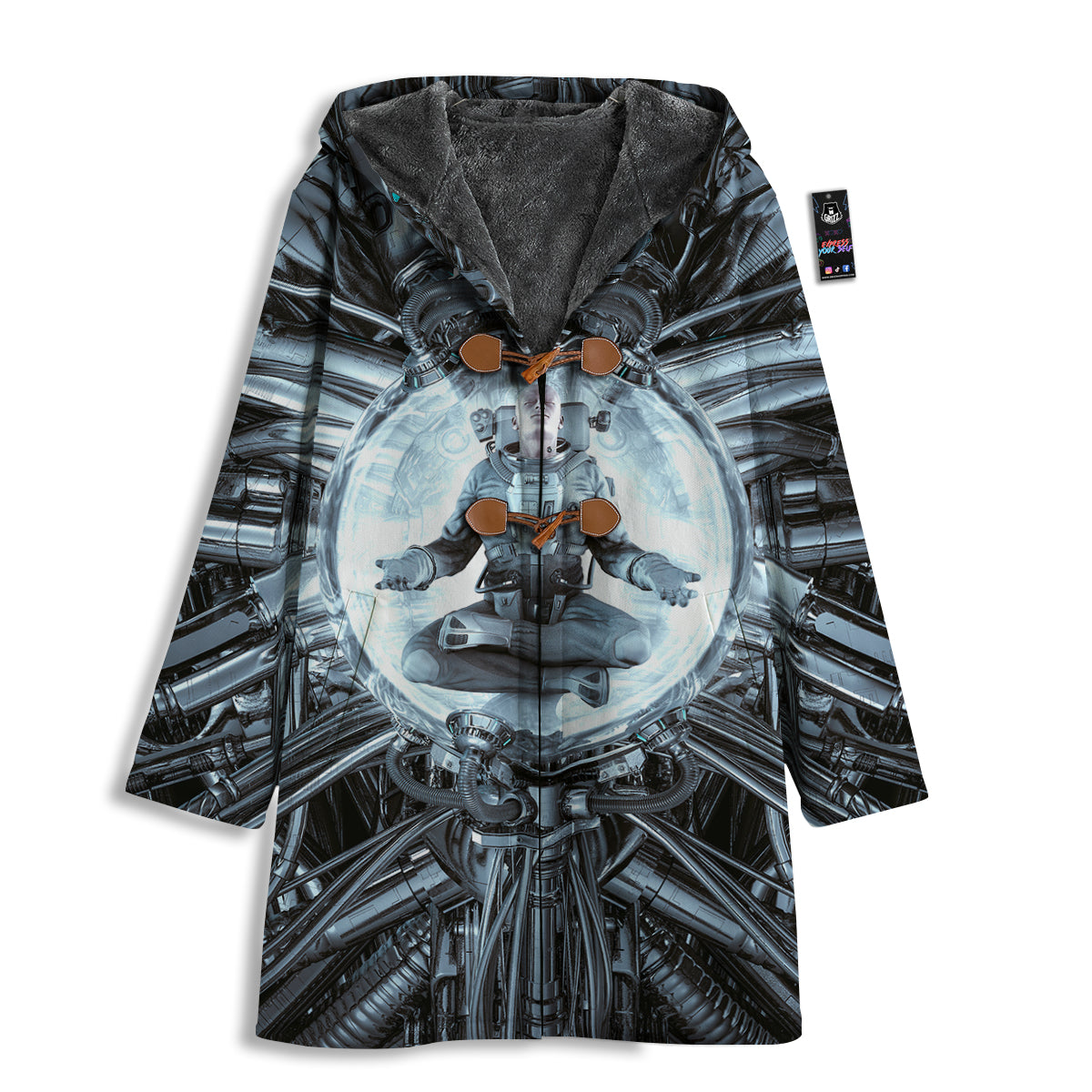 Astronaut In Machine Print Men's Windbreaker Jacket-grizzshop