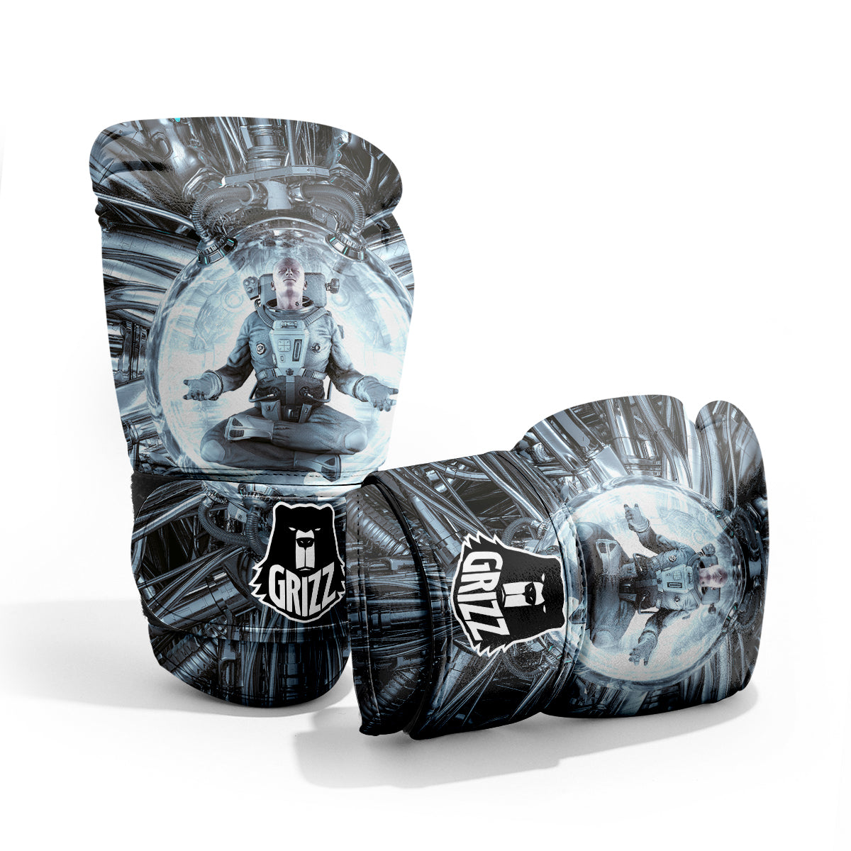 Astronaut In Machine Print Pro Boxing Glove