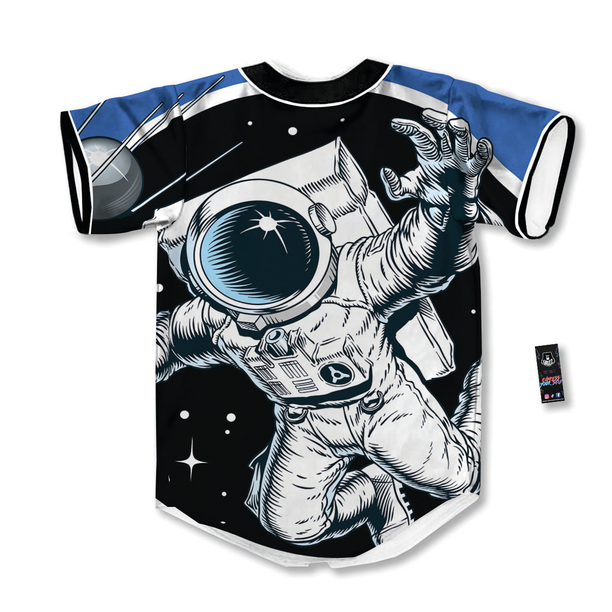 Astronaut In The Space Print Baseball Jersey-grizzshop