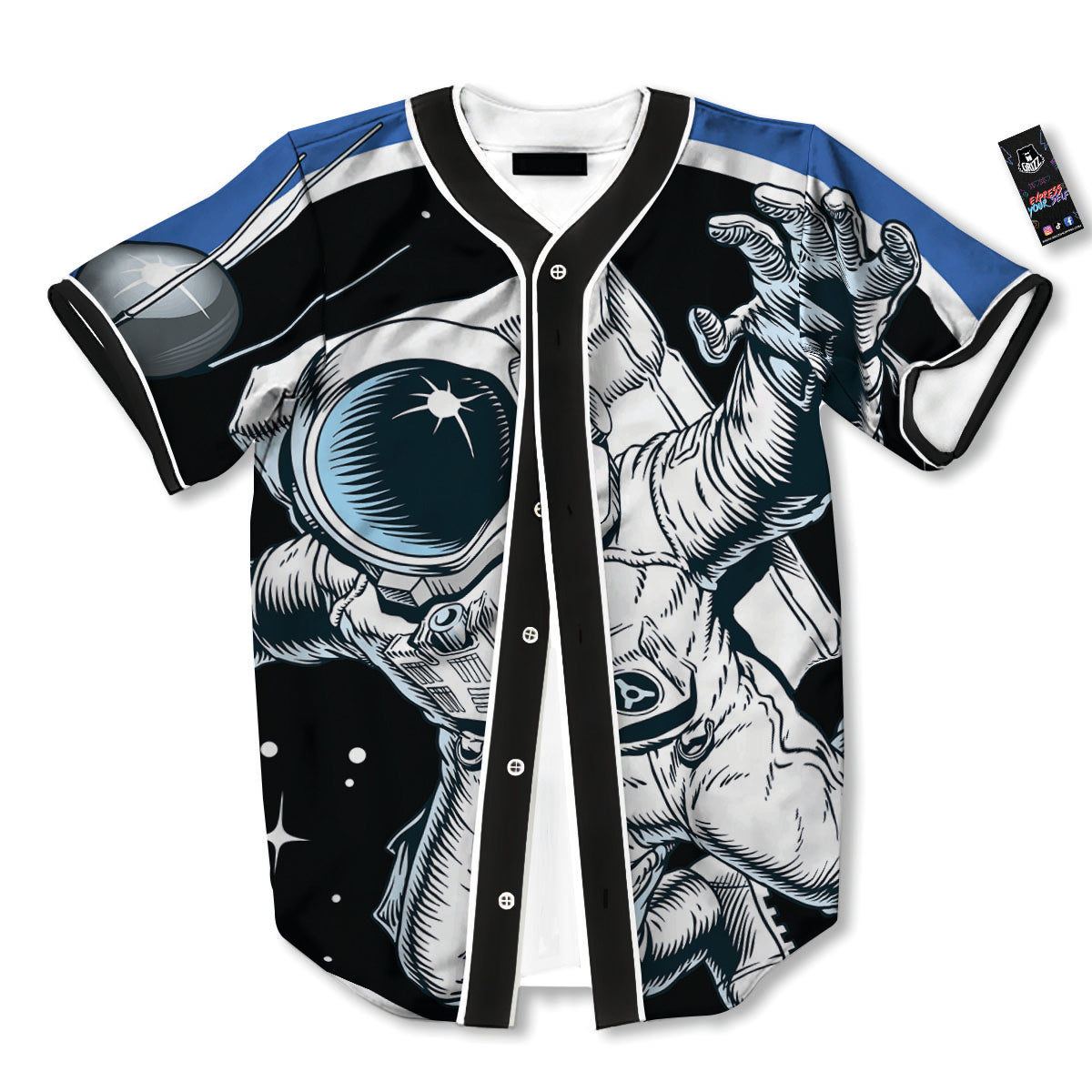 Astronaut In The Space Print Baseball Jersey-grizzshop