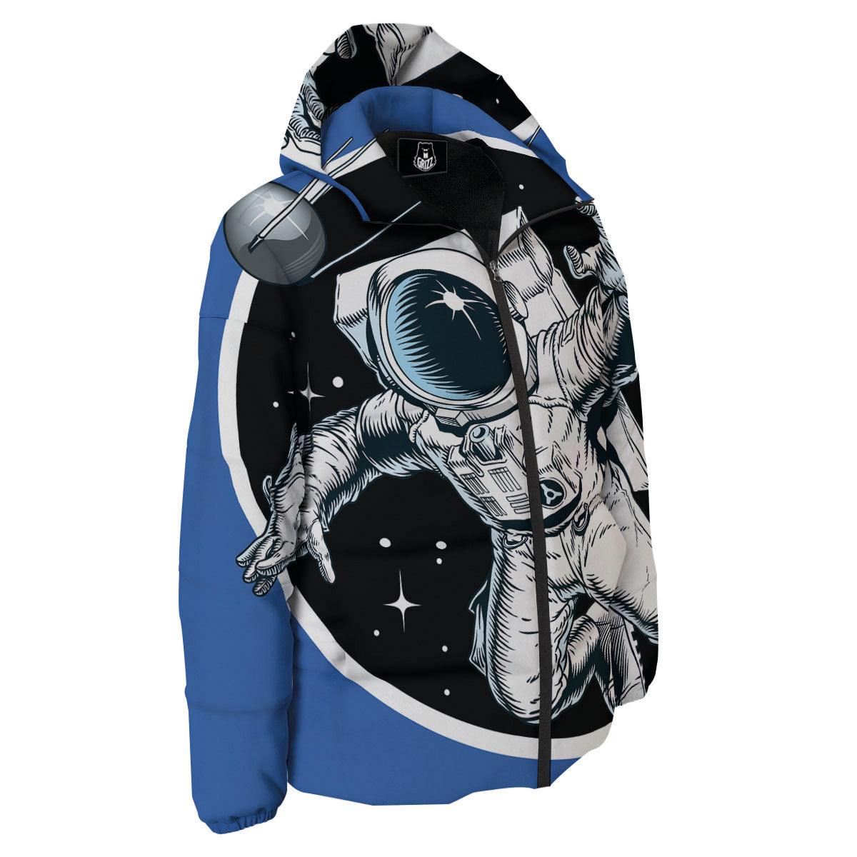 Astronaut In The Space Print Down Jacket-grizzshop