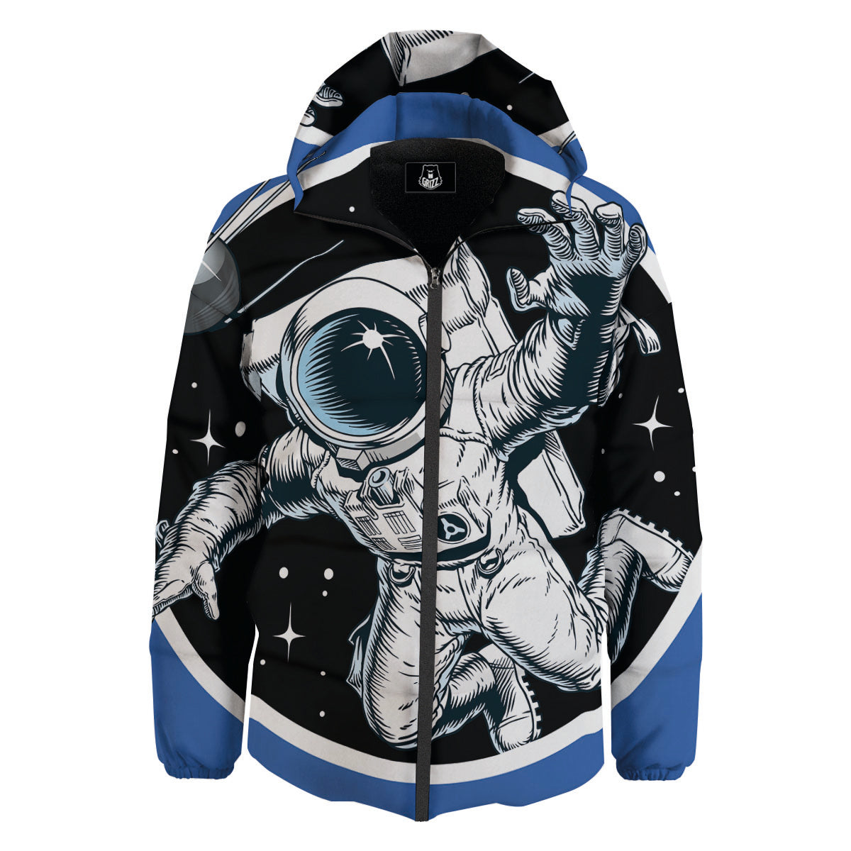 Astronaut In The Space Print Down Jacket-grizzshop