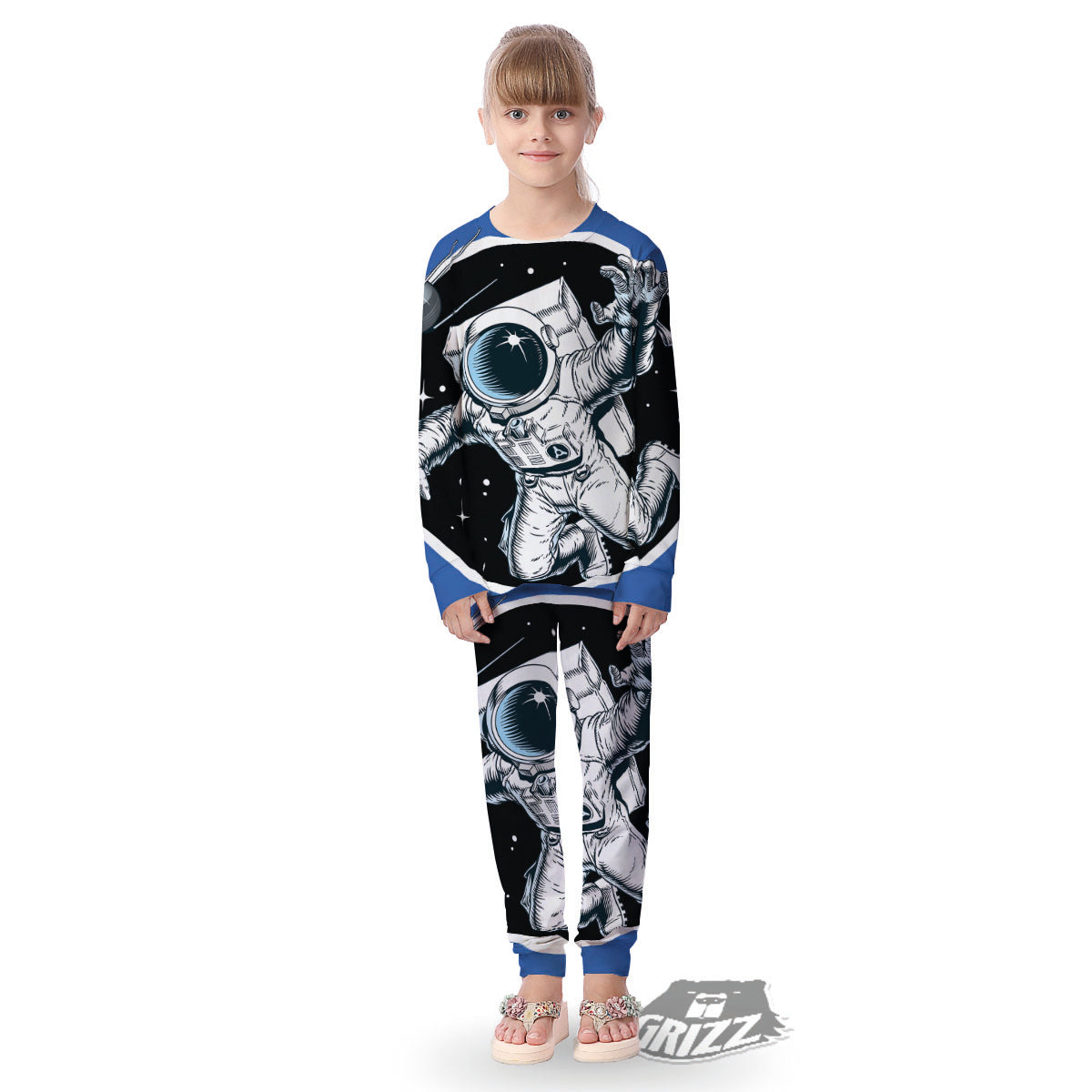 Astronaut In The Space Print Kid's Pajamas-grizzshop